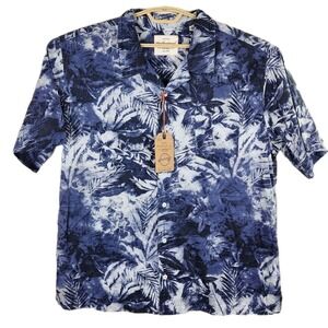 Weatherproof Hawaiian Short Sleeve Shirt Cotton 2X Blue Casual Cruise Resort